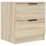 Mesita de noche 2 uds madera contrachapada color roble Sonoma de vidaXL, Mesitas de noche - Ref: Foro24-811221, Precio: 95,05...