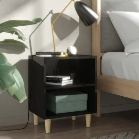 Nightstand with glossy black wood legs 40x30x50 cm by vidaXL, Nightstands - Ref: Foro24-805793, Price: 36,07 €, Discount: %