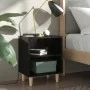 Nachttisch mit glänzend schwarzen Holzbeinen 40x30x50 cm von vidaXL, Nachttische - Ref: Foro24-805793, Preis: 36,03 €, Rabatt: %