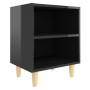 Nachttisch mit glänzend schwarzen Holzbeinen 40x30x50 cm von vidaXL, Nachttische - Ref: Foro24-805793, Preis: 36,58 €, Rabatt: %