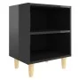 Nightstand with glossy black wood legs 40x30x50 cm by vidaXL, Nightstands - Ref: Foro24-805793, Price: 36,03 €, Discount: %