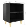 Nachttisch mit glänzend schwarzen Holzbeinen 40x30x50 cm von vidaXL, Nachttische - Ref: Foro24-805793, Preis: 36,03 €, Rabatt: %
