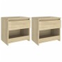 Mesitas de noche 2 uds madera contrachapada roble 40x30x39 cm de vidaXL, Mesitas de noche - Ref: Foro24-803450, Precio: 53,58...