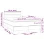 Cama box spring con colchón y luces LED tela crema 120x190 cm