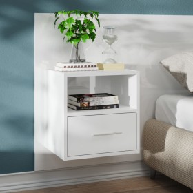 Glänzend weißer Wand-Nachttisch von vidaXL, Nachttische - Ref: Foro24-811019, Preis: 51,72 €, Rabatt: %