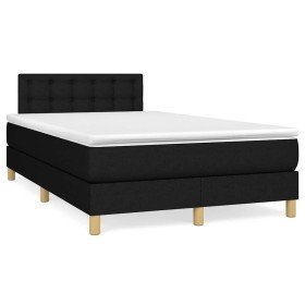 Cama box spring con colchón y luces LED tela negro 120x190 cm en Camas y somieres | Comprar online en Foro24