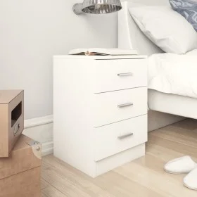 Weißer Nachttisch aus Sperrholz, 38 x 35 x 56 cm von vidaXL, Nachttische - Ref: Foro24-800450, Preis: 60,25 €, Rabatt: %