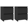 Mesitas de noche 2 unidades aglomerado negro 30x30x40 cm de vidaXL, Mesitas de noche - Ref: Foro24-800516, Precio: 58,47 €, D...