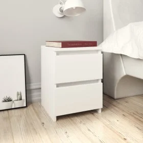 Mesitas de noche 2 uds madera contrachapada blanco 30x30x40 cm de vidaXL, Mesitas de noche - Ref: Foro24-800514, Precio: 62,1...