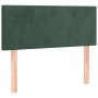Cama box spring colchón y LED terciopelo verde oscuro 120x190cm