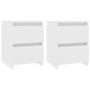 Mesitas de noche 2 uds madera contrachapada blanco 30x30x40 cm de vidaXL, Mesitas de noche - Ref: Foro24-800514, Precio: 65,5...