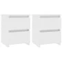 Mesitas de noche 2 uds madera contrachapada blanco 30x30x40 cm de vidaXL, Mesitas de noche - Ref: Foro24-800514, Precio: 62,1...