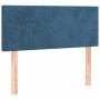 Cama box spring colchón y LED terciopelo azul oscuro 120x190 cm