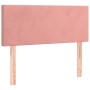 Cama box spring con colchón y LED terciopelo rosa 120x190 cm