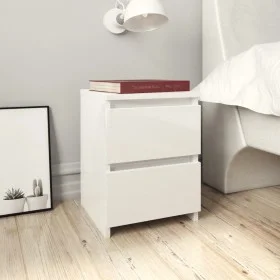 Nachttische 2 Stück glänzend weiße Spanplatte 30x30x40 cm von vidaXL, Nachttische - Ref: Foro24-800526, Preis: 77,77 €, Rabat...