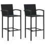 Küchenhocker 2 Einheiten aus schwarzem synthetischem Rattan von vidaXL, Gartenstühle - Ref: Foro24-313452, Preis: 169,52 €, R...