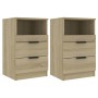 Mesita de noche 2 uds madera contrachapada color roble Sonoma de vidaXL, Mesitas de noche - Ref: Foro24-811239, Precio: 96,47...