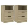 Nightstand 2 pcs Sonoma oak plywood by vidaXL, Nightstands - Ref: Foro24-811239, Price: 92,86 €, Discount: %