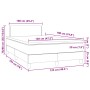 Cama box spring colchón y LED terciopelo azul oscuro 120x190 cm
