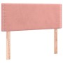 Cama box spring con colchón y LED terciopelo rosa 120x190 cm
