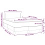 Cama box spring con colchón y LED terciopelo rosa 120x190 cm