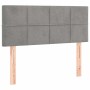 Cama box spring colchón y LED terciopelo gris claro 120x190 cm