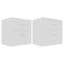 Bedside tables 2 pcs white plywood 40x30x40 cm by vidaXL, Nightstands - Ref: Foro24-801036, Price: 76,44 €, Discount: %