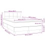 Cama box spring colchón y LED terciopelo azul oscuro 120x190 cm