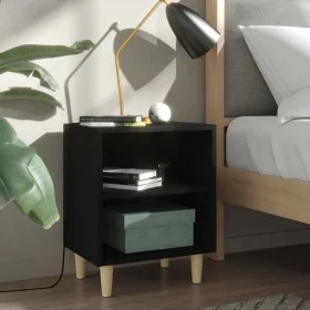 Bedside table with black solid wood legs 40x30x50 cm by vidaXL, Nightstands - Ref: Foro24-805781, Price: 32,94 €, Discount: %
