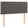 Cama box spring colchón y LED terciopelo gris oscuro 120x190 cm