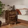 Bedside table solid wood legs smoked oak 40x35x69 cm by vidaXL, Nightstands - Ref: Foro24-813134, Price: 41,97 €, Discount: %