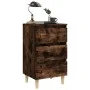 Bedside table solid wood legs smoked oak 40x35x69 cm by vidaXL, Nightstands - Ref: Foro24-813134, Price: 41,97 €, Discount: %