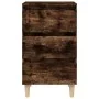 Bedside table solid wood legs smoked oak 40x35x69 cm by vidaXL, Nightstands - Ref: Foro24-813134, Price: 41,97 €, Discount: %