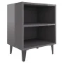 Mesita de noche con patas de metal gris brillo 40x30x50 cm de vidaXL, Mesitas de noche - Ref: Foro24-805813, Precio: 33,58 €,...
