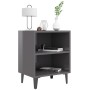 Nachttisch mit glänzend grauen Metallbeinen 40x30x50 cm von vidaXL, Nachttische - Ref: Foro24-805813, Preis: 33,99 €, Rabatt: %
