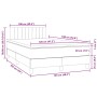 Cama box spring colchón y LED terciopelo gris oscuro 120x190 cm