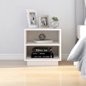 Solid white pine wood bedside table 40x34x40 cm by vidaXL, Nightstands - Ref: Foro24-813327, Price: 38,03 €, Discount: %