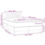 Cama box spring colchón y LED terciopelo gris claro 120x190 cm