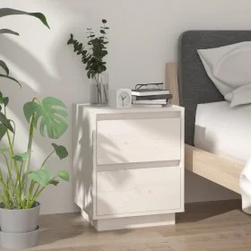 Solid white pine wood bedside table 40x35x50 cm by vidaXL, Nightstands - Ref: Foro24-813317, Price: 68,40 €, Discount: %