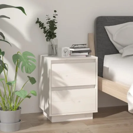 Solid white pine wood bedside table 40x35x50 cm by vidaXL, Nightstands - Ref: Foro24-813317, Price: 68,40 €, Discount: %