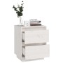 Solid white pine wood bedside table 40x35x50 cm by vidaXL, Nightstands - Ref: Foro24-813317, Price: 59,52 €, Discount: %