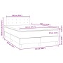 Cama box spring colchón y LED terciopelo gris claro 120x190 cm