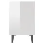 Mesita de noche con patas de metal blanco brillo 40x30x50 cm de vidaXL, Mesitas de noche - Ref: Foro24-805809, Precio: 34,78 ...