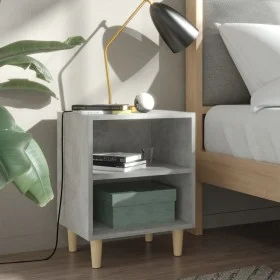 Bedside table solid wood legs concrete gray 40x30x50 cm by vidaXL, Nightstands - Ref: Foro24-805787, Price: 29,54 €, Discount: %