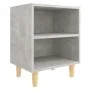 Mesita de noche patas madera maciza gris hormigón 40x30x50 cm de vidaXL, Mesitas de noche - Ref: Foro24-805787, Precio: 29,54...