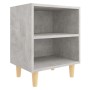 Mesita de noche patas madera maciza gris hormigón 40x30x50 cm de vidaXL, Mesitas de noche - Ref: Foro24-805787, Precio: 29,89...