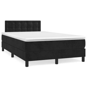 Cama box spring con colchón y LED terciopelo negro 120x190 cm Cama box spring con colchón y LED terciopelo negro 120x190 cm