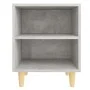 Mesita de noche patas madera maciza gris hormigón 40x30x50 cm de vidaXL, Mesitas de noche - Ref: Foro24-805787, Precio: 29,54...