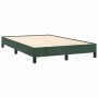 Cama box spring colchón y LED terciopelo verde oscuro 120x190cm