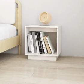 Massiver Nachttisch aus weißem Kiefernholz 40x30x40 cm von vidaXL, Nachttische - Ref: Foro24-813337, Preis: 34,99 €, Rabatt: %